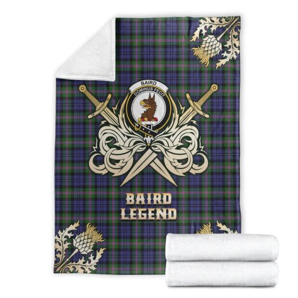 Baird Modern Clan Blanket, Scottish Tartan Baird Modern Clans Premium Blanket Gold Crest Style