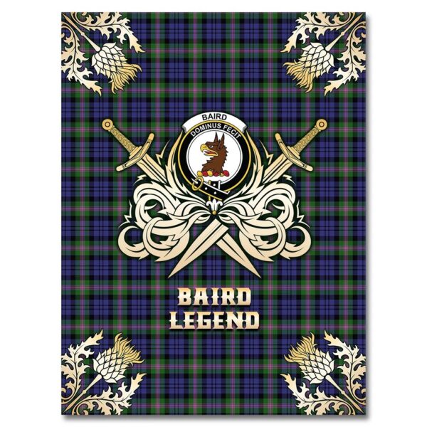 Baird Modern Clan Blanket, Scottish Tartan Baird Modern Clans Premium Blanket Gold Crest Style - Image 4