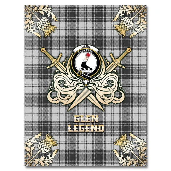 Glen Clan Blanket, Scottish Tartan Glen Clans Premium Blanket Gold Crest Style - Image 4