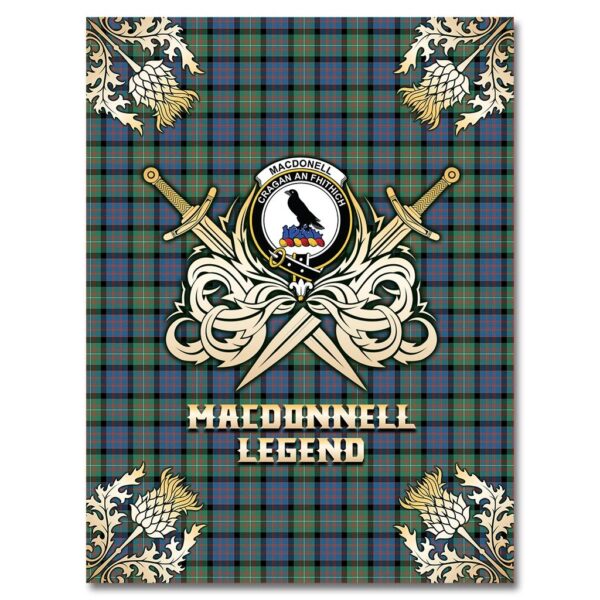 MacDonnell of Glengarry Ancient Clan Blanket, Scottish Tartan MacDonnell of Glengarry Ancient Clans Premium Blanket Gold Crest Style - Image 4