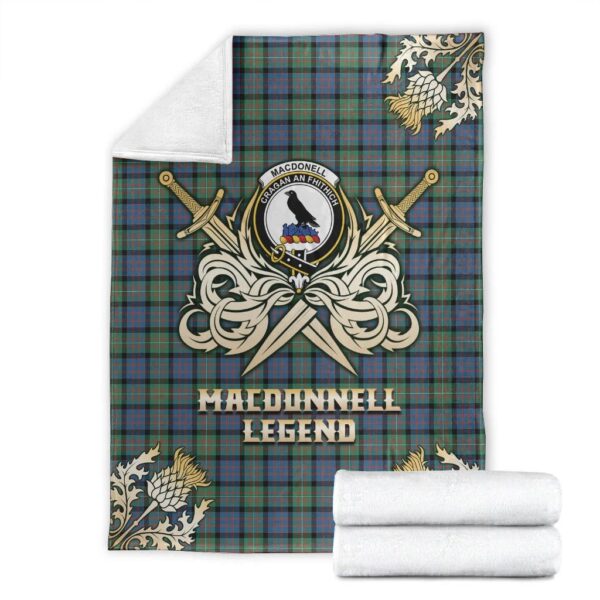 MacDonnell of Glengarry Ancient Clan Blanket, Scottish Tartan MacDonnell of Glengarry Ancient Clans Premium Blanket Gold Crest Style