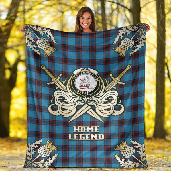 Home Ancient Clan Blanket, Scottish Tartan Home Ancient Clans Premium Blanket Gold Crest Style - Image 2