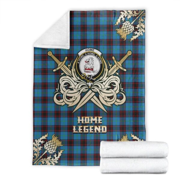 Home Ancient Clan Blanket, Scottish Tartan Home Ancient Clans Premium Blanket Gold Crest Style