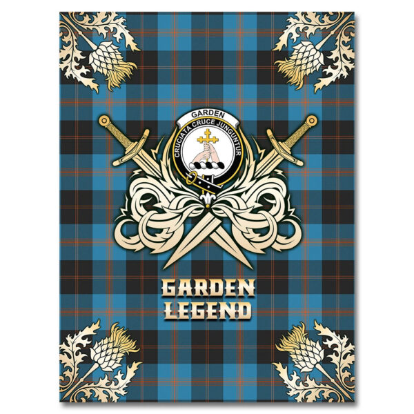 Garden Clan Blanket, Scottish Tartan Garden Clans Premium Blanket Gold Crest Style - Image 4