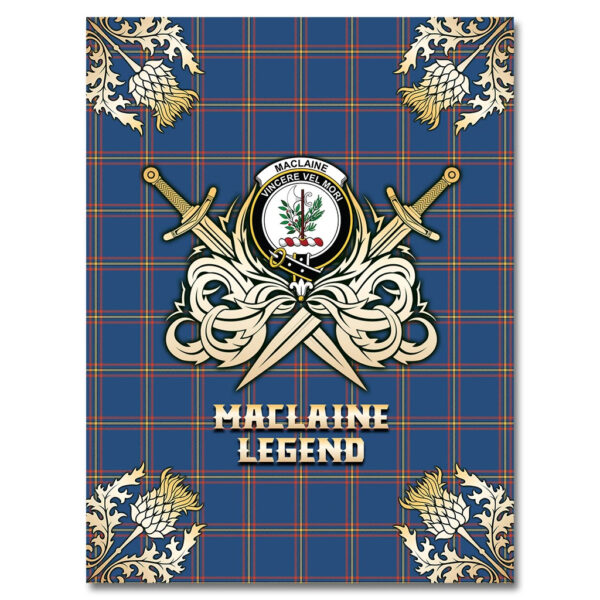 MacLaine of Loch Buie Hunting Ancient Clan Blanket, Scottish Tartan MacLaine of Loch Buie Hunting Ancient Clans Premium Blanket Gold Crest Style - Image 4