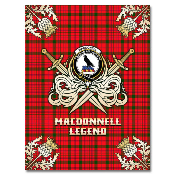 MacDonnell of Keppoch Modern Clan Blanket, Scottish Tartan MacDonnell of Keppoch Modern Clans Premium Blanket Gold Crest Style - Image 4