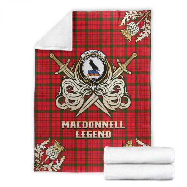 MacDonnell of Keppoch Modern Clan Blanket, Scottish Tartan MacDonnell of Keppoch Modern Clans Premium Blanket Gold Crest Style