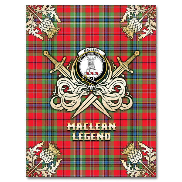 MacLean of Duart Modern Clan Blanket, Scottish Tartan MacLean of Duart Modern Clans Premium Blanket Gold Crest Style - Image 4