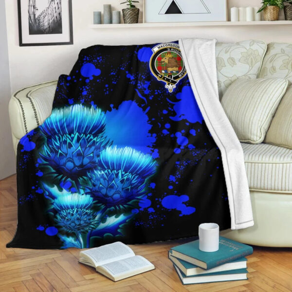 MacGregor Clan Blanket, Scottish Tartan MacGregor Clans Blanket Thistle Luxury Style - Image 2