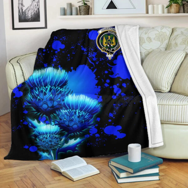 Johnstone Clan Blanket, Scottish Tartan Johnstone Clans Blanket Thistle Luxury Style - Image 2