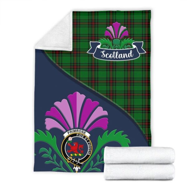 Primrose Clan Blanket, Scottish Tartan Primrose Clans Blanket Scotland Thistle Style - Image 2