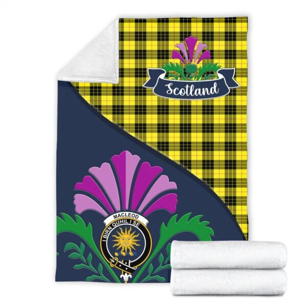 MacLeod Clan Blanket, Scottish Tartan MacLeod Clans Blanket Scotland Thistle Style - Image 2