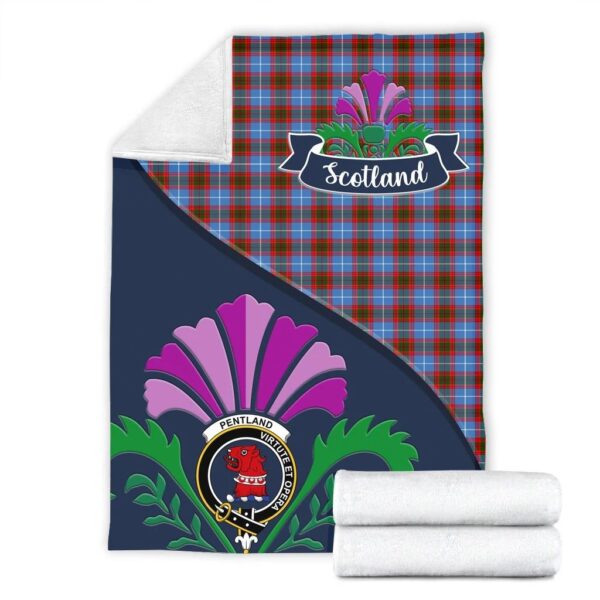 Pentland Clan Blanket, Scottish Tartan Pentland Clans Blanket Scotland Thistle Style - Image 2