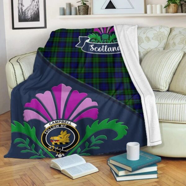 Campbell of Breadalbane Clan Blanket, Scottish Tartan Campbell of Breadalbane Clans Blanket Scotland Thistle Style