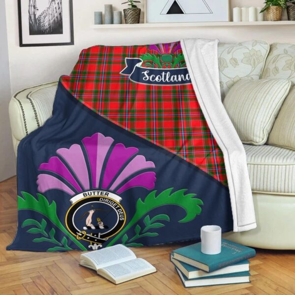 Butter Clan Blanket, Scottish Tartan Butter Clans Blanket Scotland Thistle Style