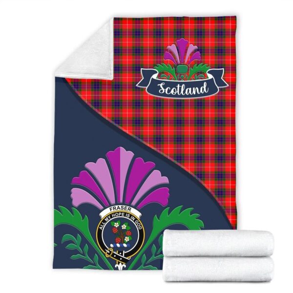 Fraser Clan Blanket, Scottish Tartan Fraser Clans Blanket Scotland Thistle Style - Image 2