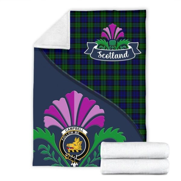 Campbell of Breadalbane Clan Blanket, Scottish Tartan Campbell of Breadalbane Clans Blanket Scotland Thistle Style - Image 2