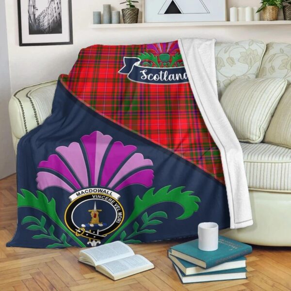 MacDowall (of Garthland) Clan Blanket, Scottish Tartan MacDowall (of Garthland) Clans Blanket Scotland Thistle Style