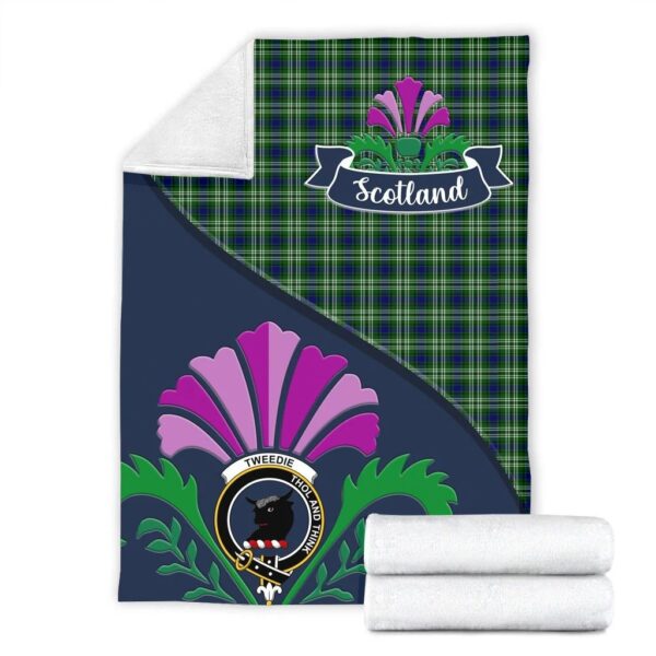 Tweedie Clan Blanket, Scottish Tartan Tweedie Clans Blanket Scotland Thistle Style - Image 2