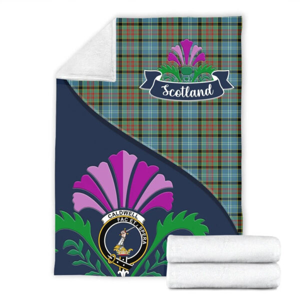 Caldwell Clan Blanket, Scottish Tartan Caldwell Clans Blanket Scotland Thistle Style - Image 2