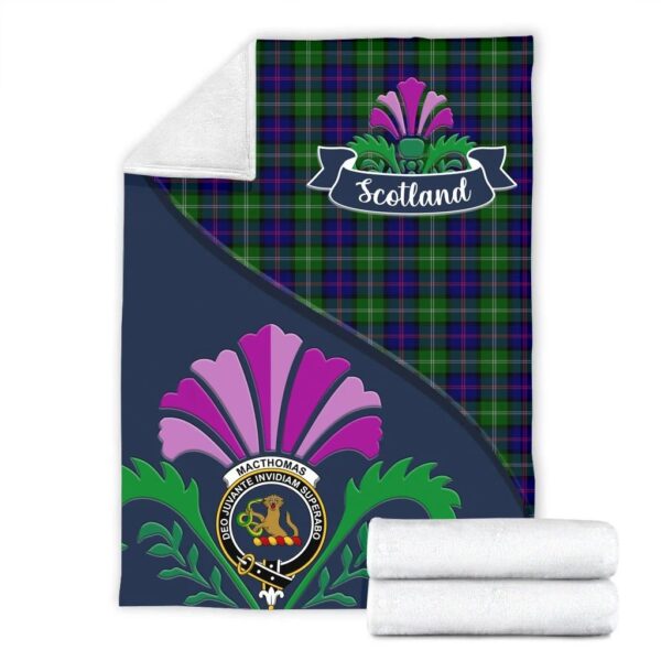 MacThomas Clan Blanket, Scottish Tartan MacThomas Clans Blanket Scotland Thistle Style - Image 2