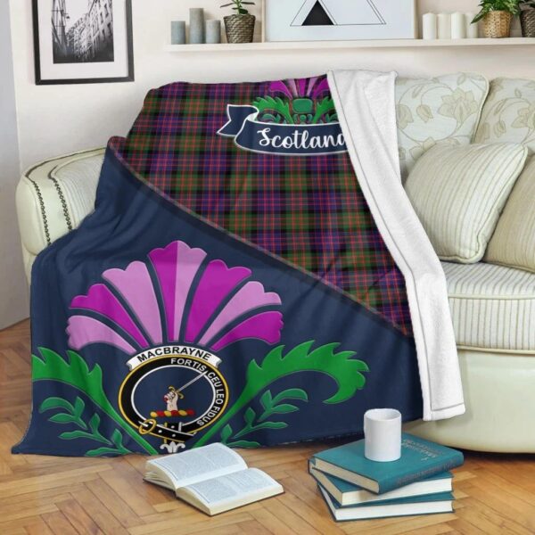 MacBrayne Clan Blanket, Scottish Tartan MacBrayne Clans Blanket Scotland Thistle Style