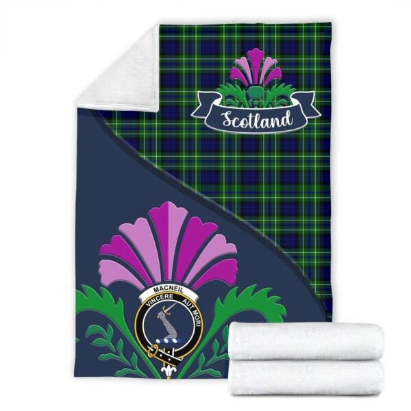 MacNeill of Barra Clan Blanket, Scottish Tartan MacNeill of Barra Clans Blanket Scotland Thistle Style - Image 2