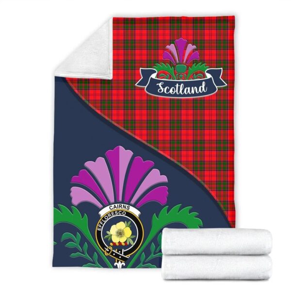 Cairns Clan Blanket, Scottish Tartan Cairns Clans Blanket Scotland Thistle Style - Image 2