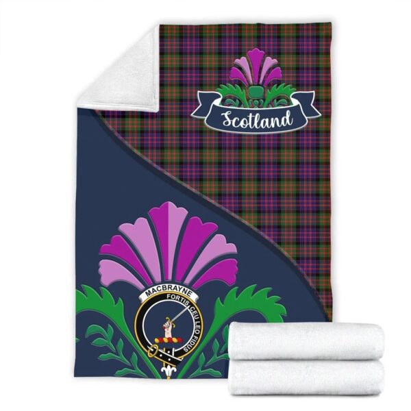 MacBrayne Clan Blanket, Scottish Tartan MacBrayne Clans Blanket Scotland Thistle Style - Image 2