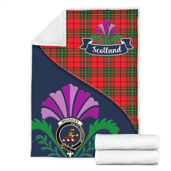 MacAulay Clan Blanket, Scottish Tartan MacAulay Clans Blanket Scotland Thistle Style - Image 2