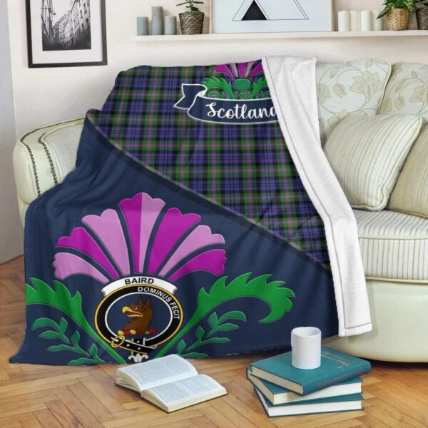 Baird Clan Blanket, Scottish Tartan Baird Clans Blanket Scotland Thistle Style