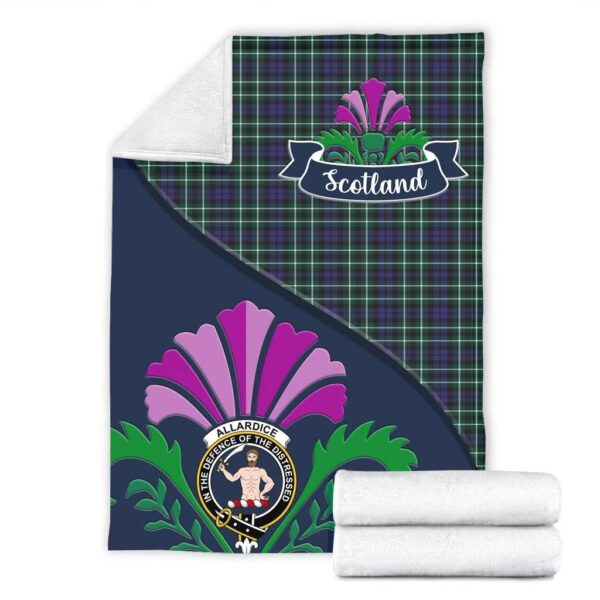 Allardice Clan Blanket, Scottish Tartan Allardice Clans Blanket Scotland Thistle Style - Image 2