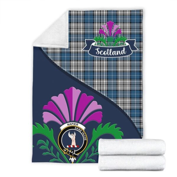 Napier Clan Blanket, Scottish Tartan Napier Clans Blanket Scotland Thistle Style - Image 2