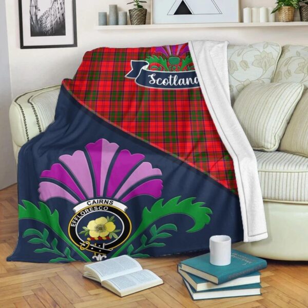 Cairns Clan Blanket, Scottish Tartan Cairns Clans Blanket Scotland Thistle Style