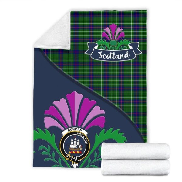 Duncan Clan Blanket, Scottish Tartan Duncan Clans Blanket Scotland Thistle Style - Image 2