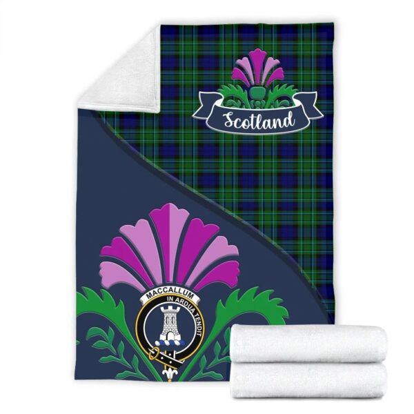 MacCallum Clan Blanket, Scottish Tartan MacCallum Clans Blanket Scotland Thistle Style - Image 2