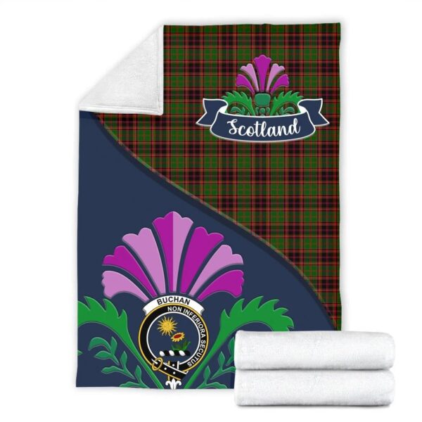 Buchanan Clan Blanket, Scottish Tartan Buchanan Clans Blanket Scotland Thistle Style - Image 2