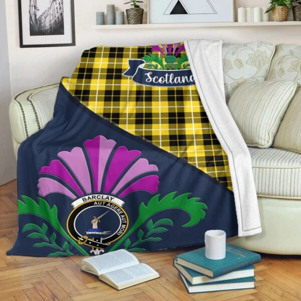 Barclay Clan Blanket, Scottish Tartan Barclay Clans Blanket Scotland Thistle Style