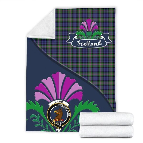 Baird Clan Blanket, Scottish Tartan Baird Clans Blanket Scotland Thistle Style - Image 2