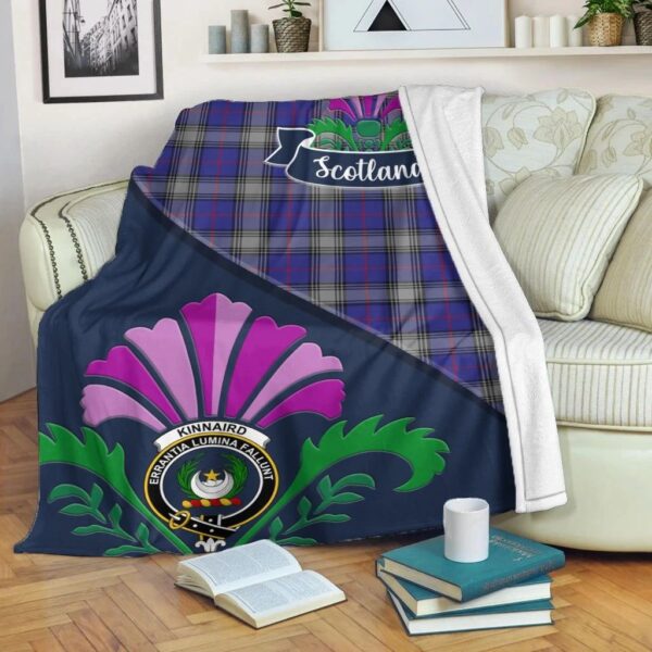 Kinnaird Clan Blanket, Scottish Tartan Kinnaird Clans Blanket Scotland Thistle Style