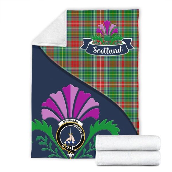 Muirhead Clan Blanket, Scottish Tartan Muirhead Clans Blanket Scotland Thistle Style - Image 2