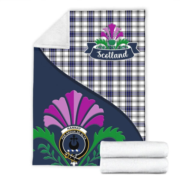 Hannay Clan Blanket, Scottish Tartan Hannay Clans Blanket Scotland Thistle Style - Image 2