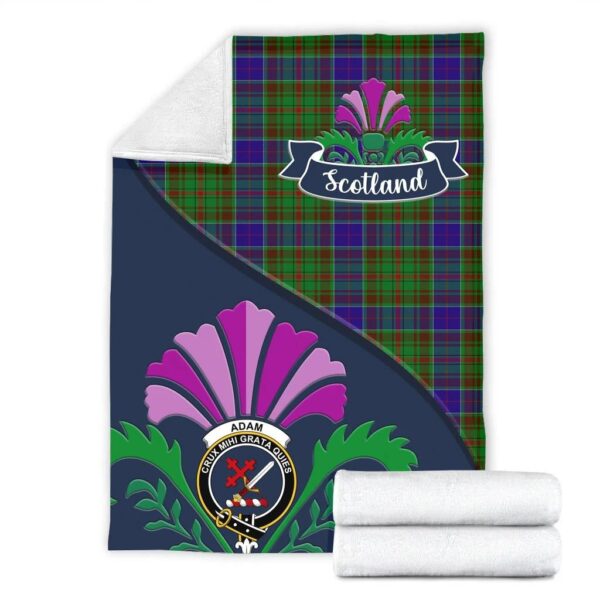 Adam Clan Blanket, Scottish Tartan Adam Clans Blanket Scotland Thistle Style - Image 2