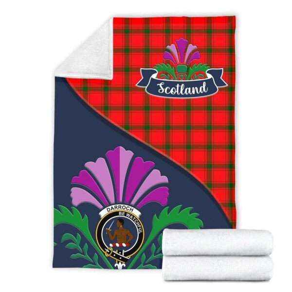 Darroch (Gourock) Clan Blanket, Scottish Tartan Darroch (Gourock) Clans Blanket Scotland Thistle Style - Image 2