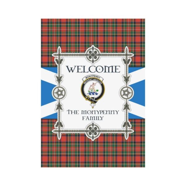 The Monypenny Clan Garden Flag, Scottish Tartan The Monypenny Clans Garden Flag New Style