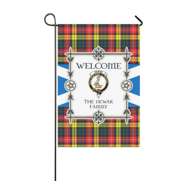 Dewar Clan Garden Flag, Scottish Tartan Dewar Clans Garden Flag New Style - Image 3