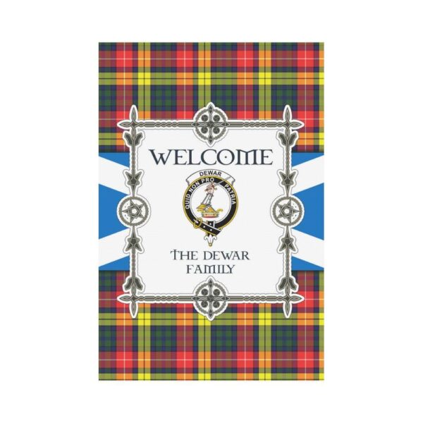 Dewar Clan Garden Flag, Scottish Tartan Dewar Clans Garden Flag New Style