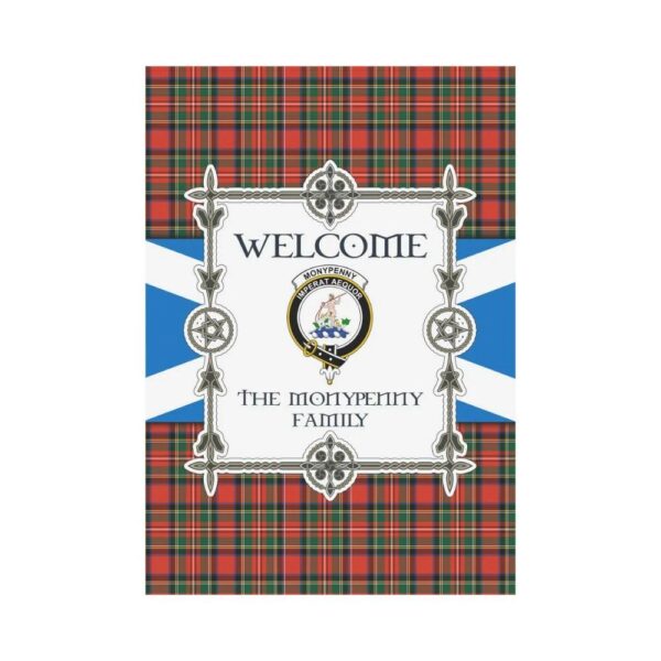 Monypenny Clan Garden Flag, Scottish Tartan Monypenny Clans Garden Flag New Style