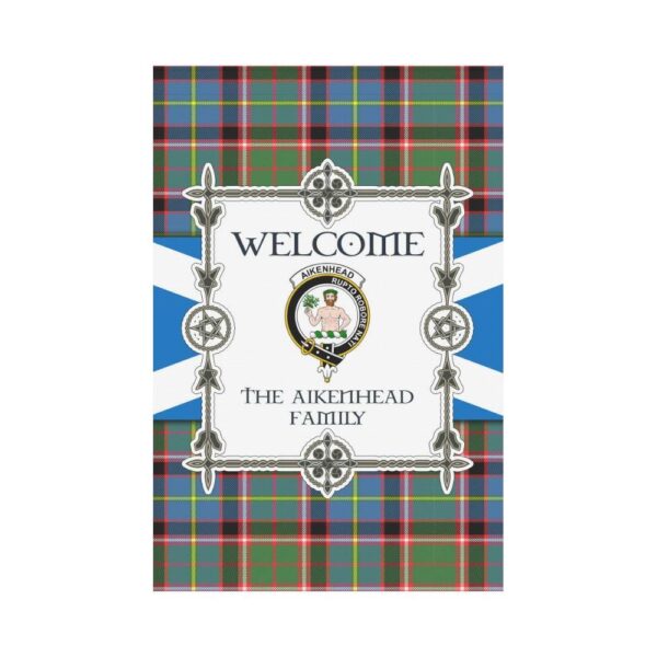 Aikenhead Clan Garden Flag, Scottish Tartan Aikenhead Clans Garden Flag New Style