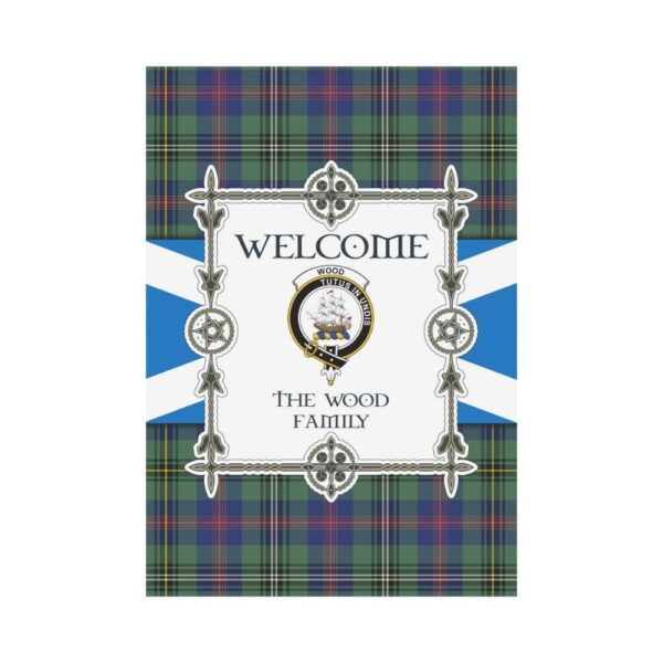 Wood Clan Garden Flag, Scottish Tartan Wood Clans Garden Flag New Style - Image 2